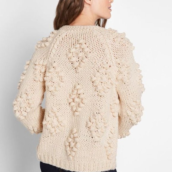 new MODCLOTH textured pink cardigan sweater xs - Picture 3 of 3